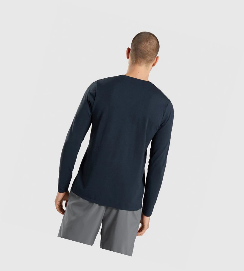 Gymshark Arrival Seamless T-skjorte Herre Marineblå | GLTQMJ504