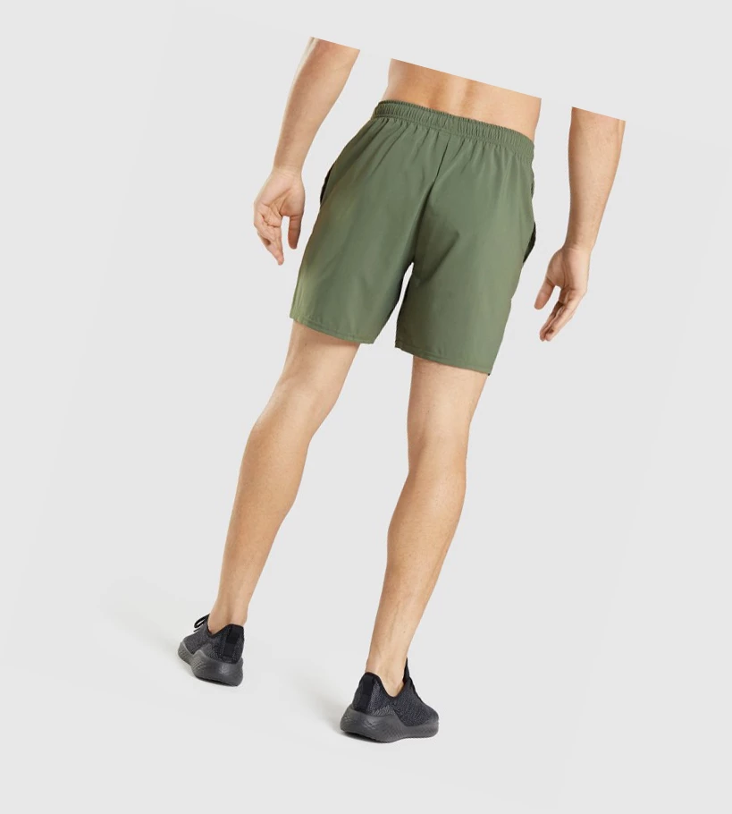 Gymshark Arrival Shorts Herre Olivengrønne | TXZFJU190