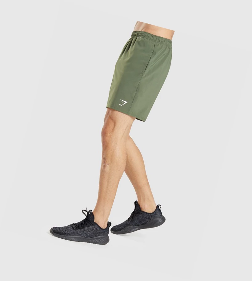 Gymshark Arrival Shorts Herre Olivengrønne | TXZFJU190