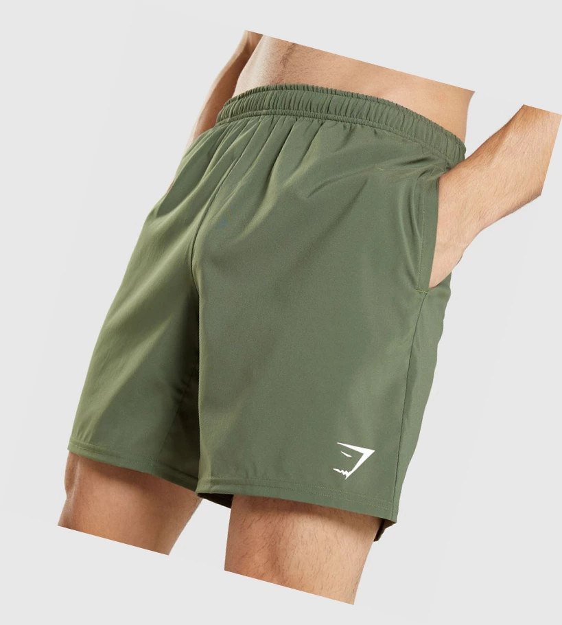 Gymshark Arrival Shorts Herre Olivengrønne | TXZFJU190