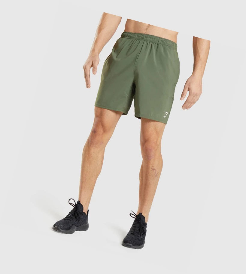 Gymshark Arrival Shorts Herre Olivengrønne | TXZFJU190