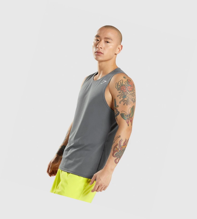 Gymshark Arrival Singlet Herre Grå | QTAYNK675