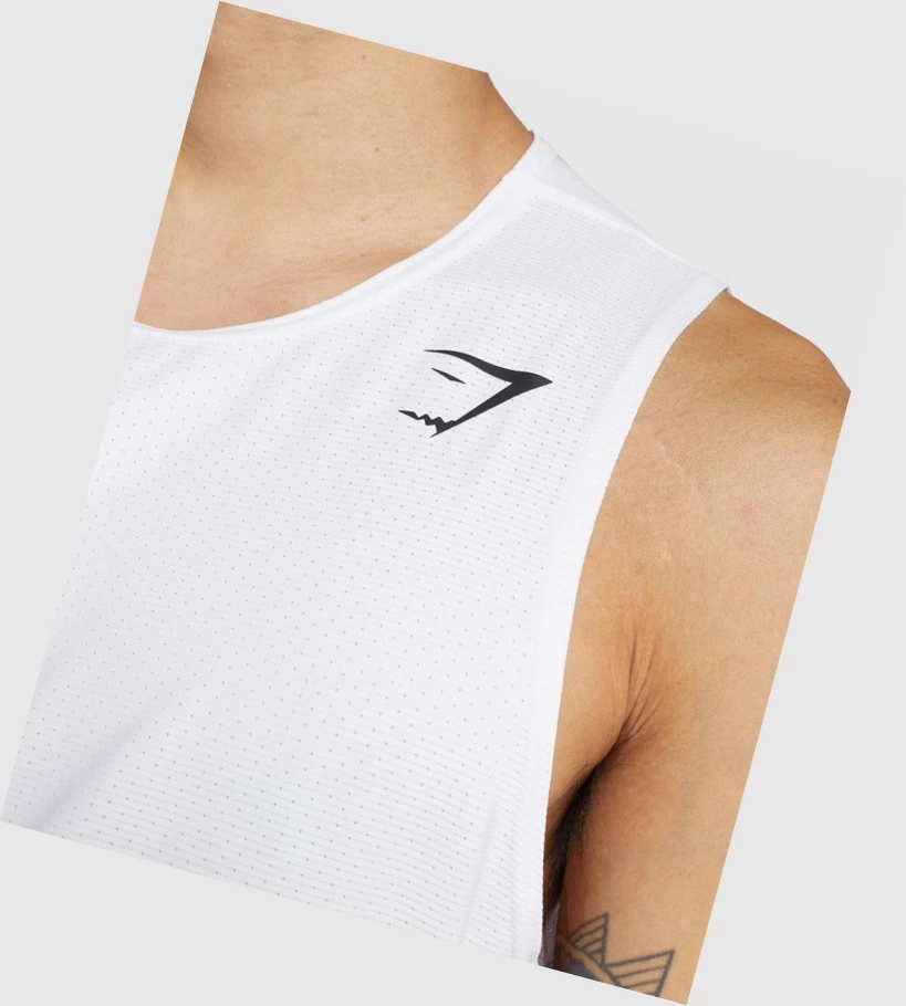 Gymshark Arrival Singlet Herre Hvite | MQITDP610