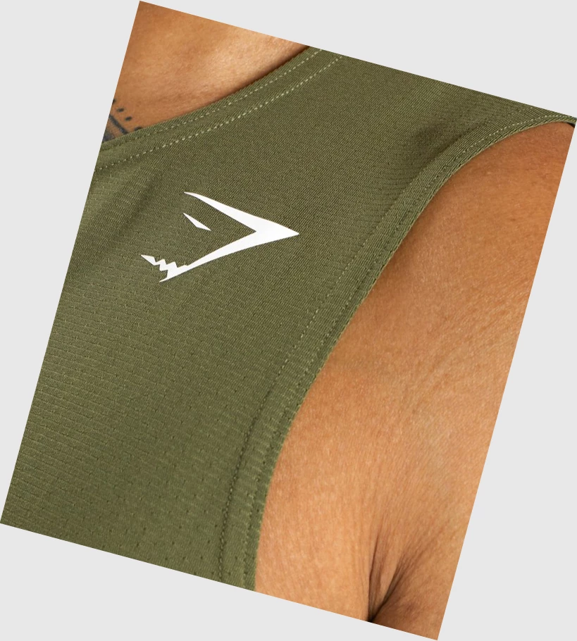 Gymshark Arrival Singlet Herre Mørke Grønn | UAWMRL014