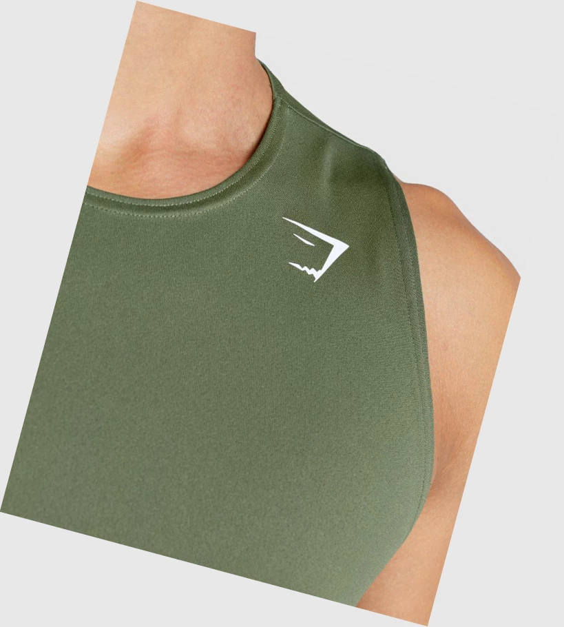 Gymshark Arrival Singlet Herre Olivengrønne | LMSNZQ546