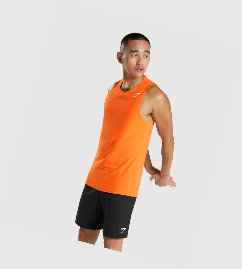 Gymshark Arrival Singlet Herre Oransje | JSOYNW815