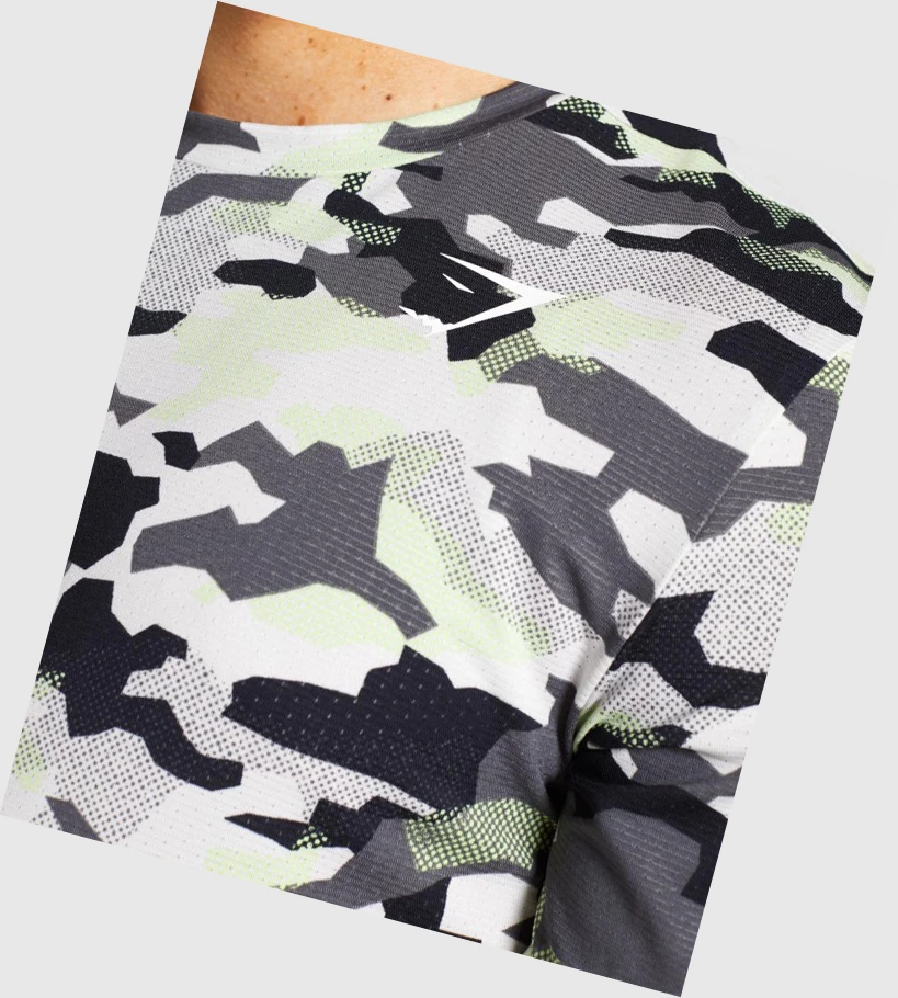 Gymshark Arrival T-skjorte Herre Svarte Grønn Camouflage | CBJGXN409