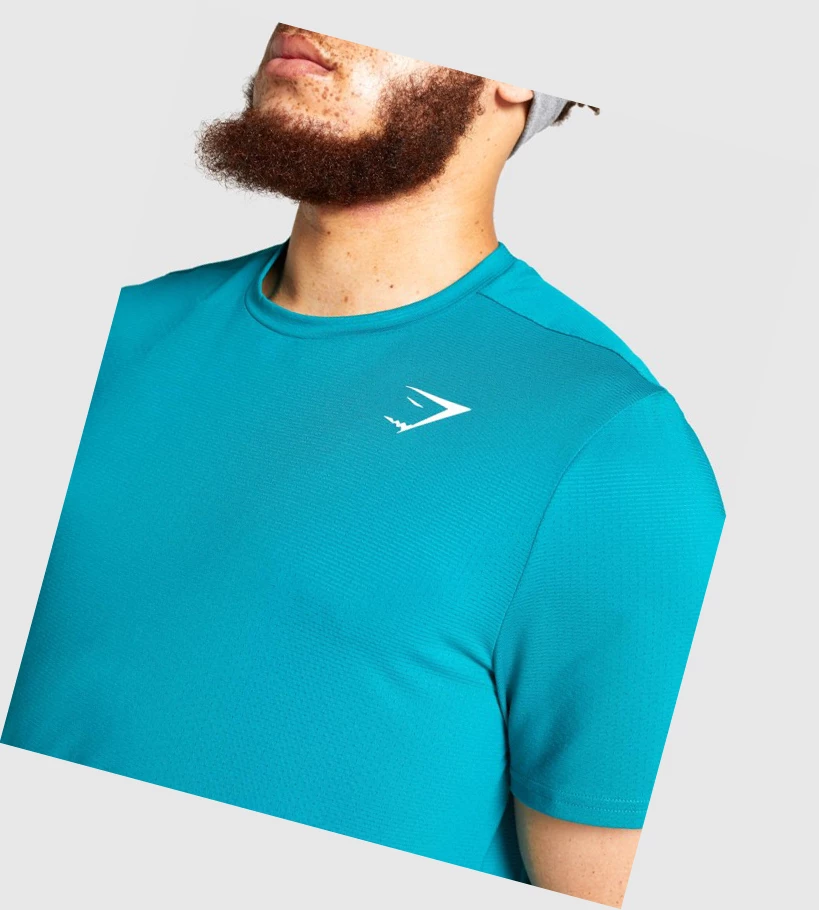 Gymshark Arrival T-skjorte Herre Turkis | CYNJTW376