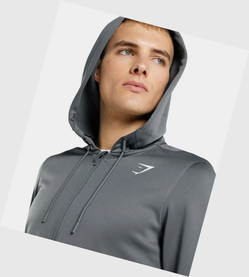 Gymshark Arrival Zip Up Klær Herre Grå | PIZJQD175