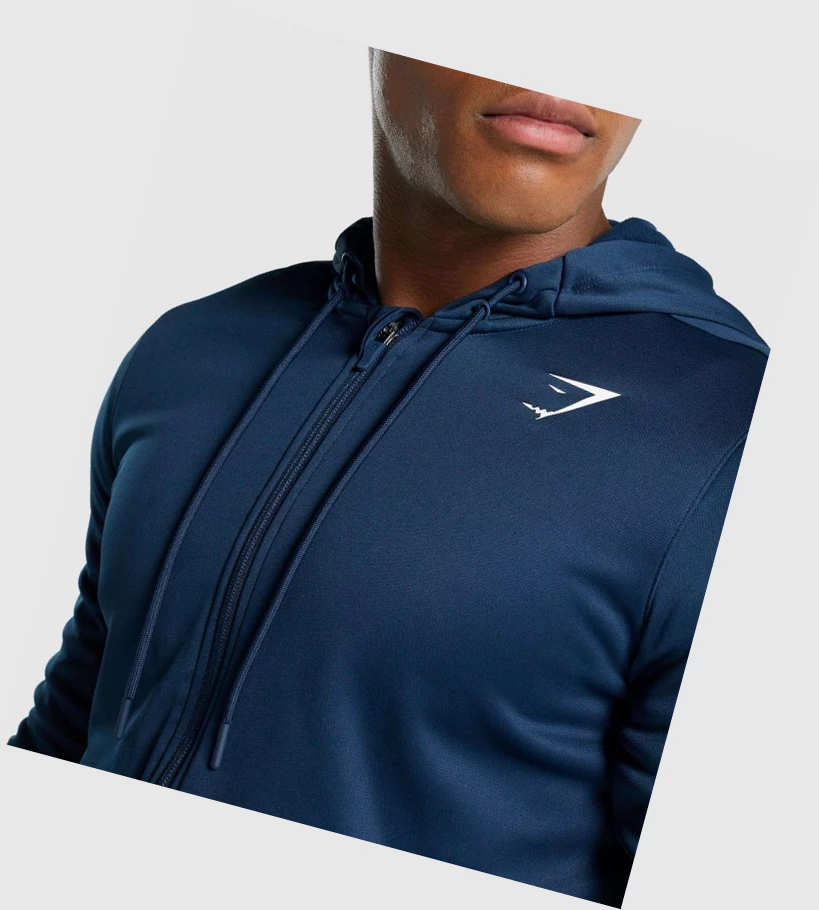 Gymshark Arrival Zip Up Klær Herre Marineblå | ESRBQL974