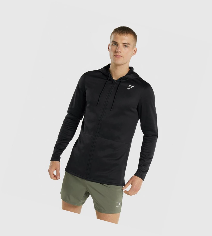 Gymshark Arrival Zip Up Klær Herre Svarte | IXKRMY571