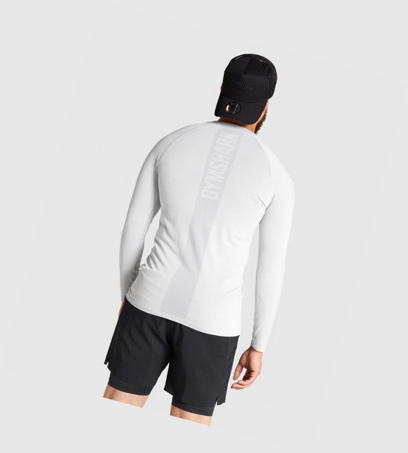 Gymshark Aspect Lette Seamless T-skjorte Herre Lyse Grå | CJNMPG104