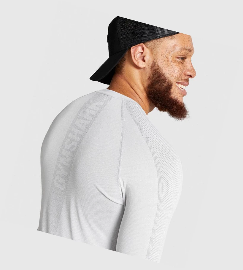 Gymshark Aspect Lette Seamless T-skjorte Herre Lyse Grå | CJNMPG104