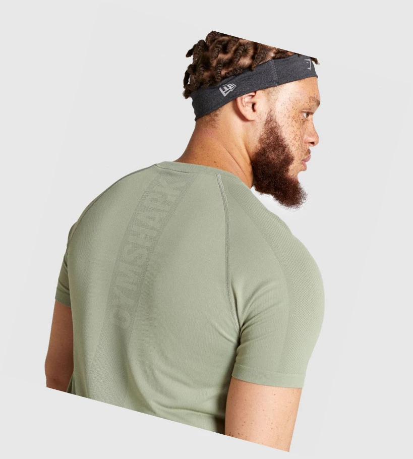 Gymshark Aspect Lette Seamless T-skjorte Herre Lyse Grønn | PZOQHJ013