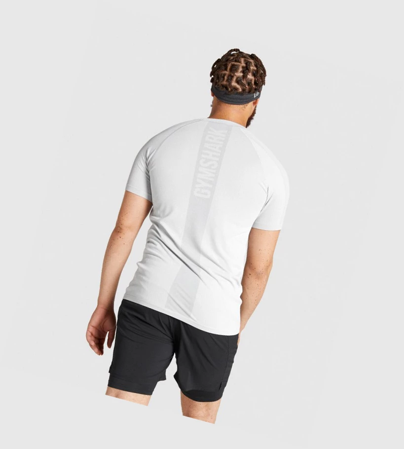 Gymshark Aspect Lette Seamless T-skjorte Herre Lyse Grå | STJWCN175