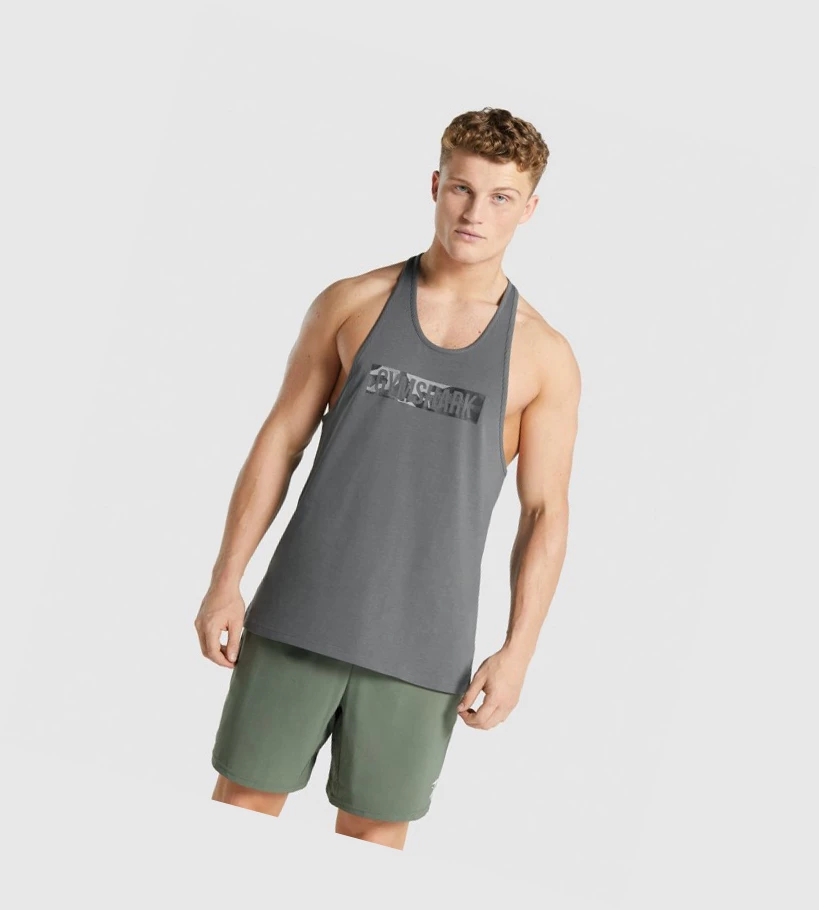 Gymshark Block Infill Singlet Herre Grå | JNAFQX510