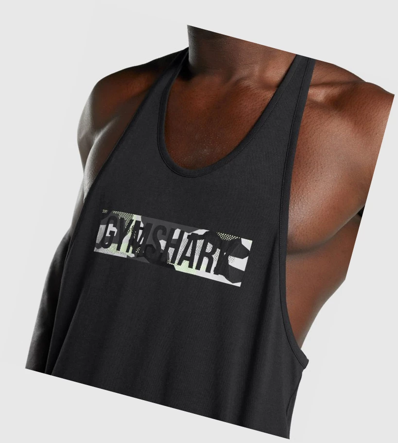 Gymshark Block Infill Singlet Herre Svarte | FDBXZP928