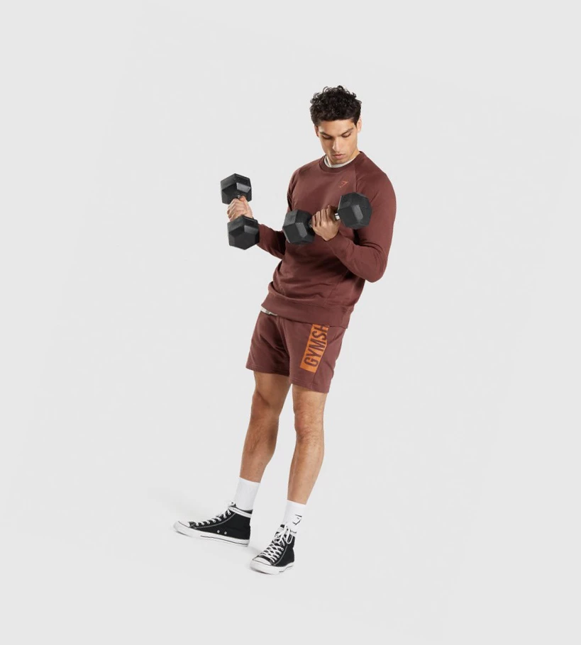 Gymshark Bold Crew Klær Herre Rosa Brune | PKFGER457