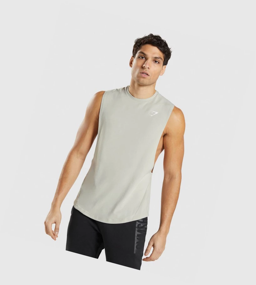 Gymshark Bold Drop Arm Singlet Herre Grå | YXVQTP583