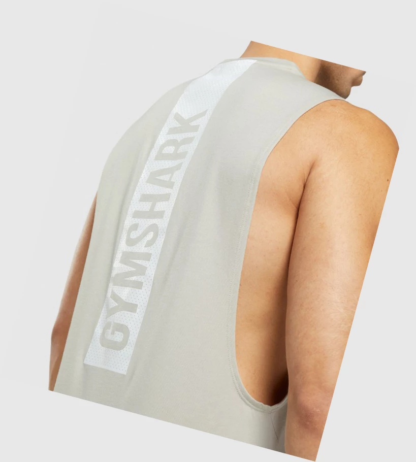 Gymshark Bold Drop Arm Singlet Herre Grå | YXVQTP583