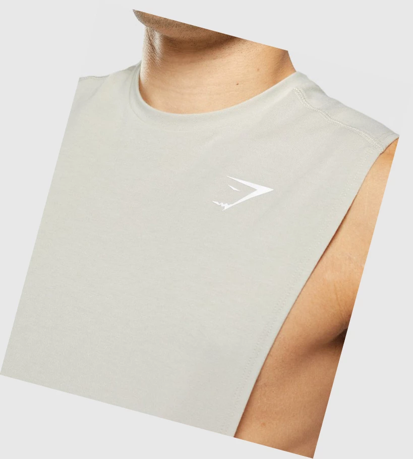 Gymshark Bold Drop Arm Singlet Herre Grå | YXVQTP583