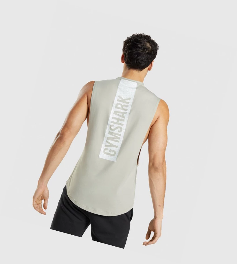 Gymshark Bold Drop Arm Singlet Herre Grå | YXVQTP583