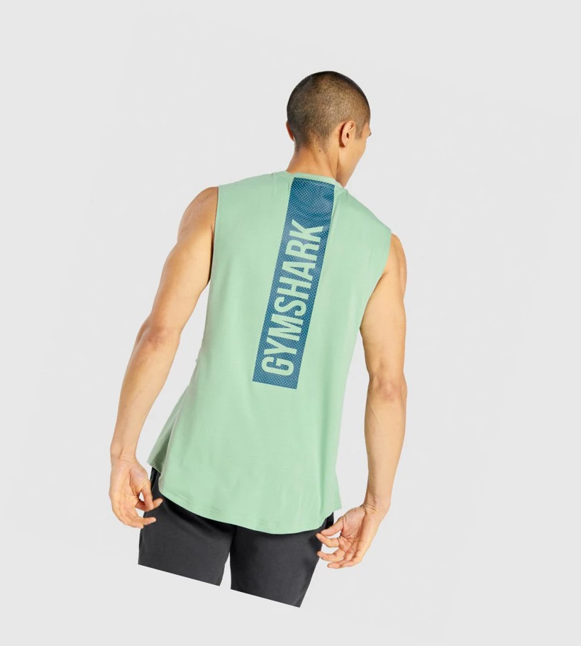 Gymshark Bold Drop Arm Singlet Herre Grønn | GIVJBF956