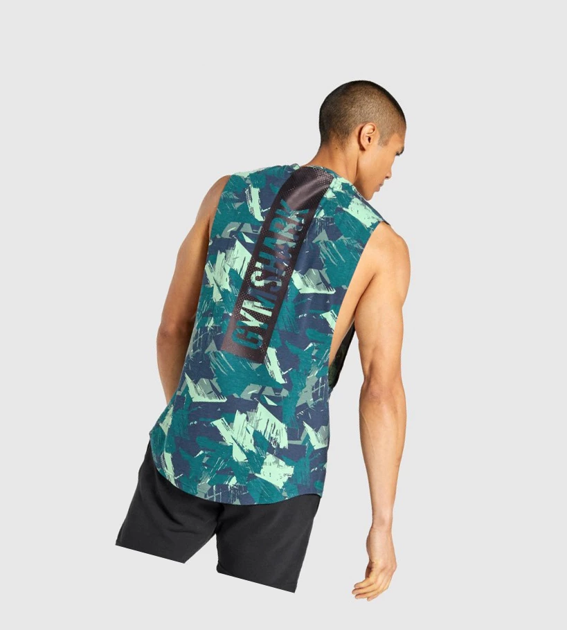 Gymshark Bold Drop Arm Singlet Herre Grønn | JFYMIB928