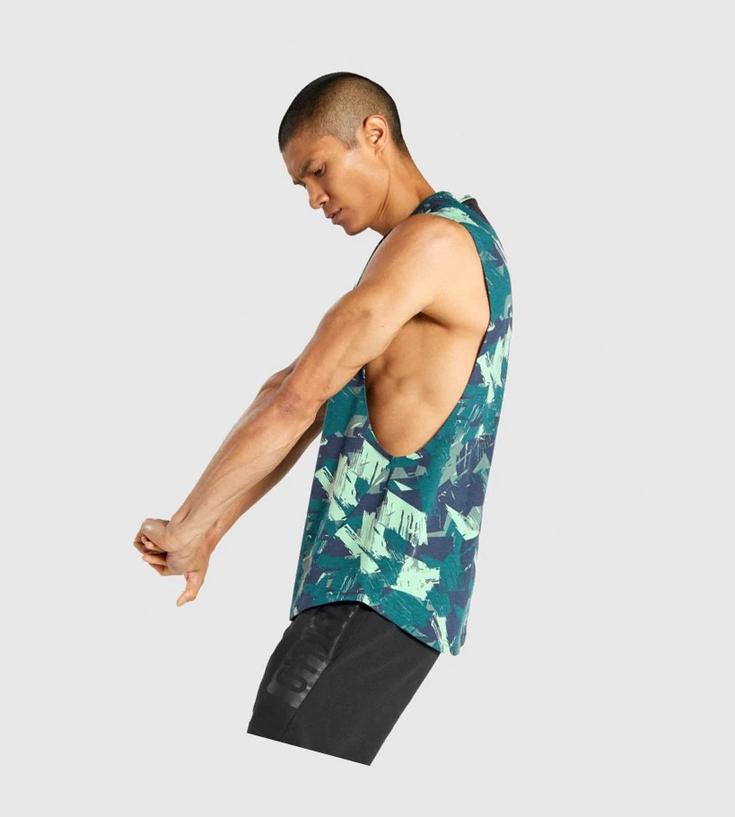 Gymshark Bold Drop Arm Singlet Herre Grønn | JFYMIB928