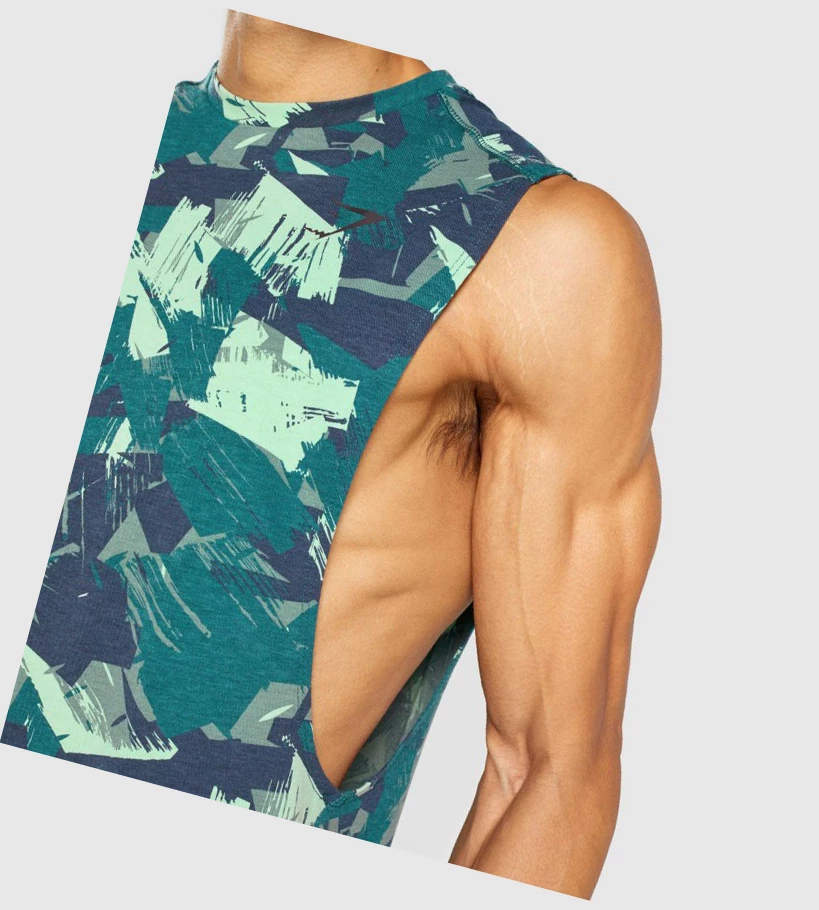 Gymshark Bold Drop Arm Singlet Herre Grønn | JFYMIB928