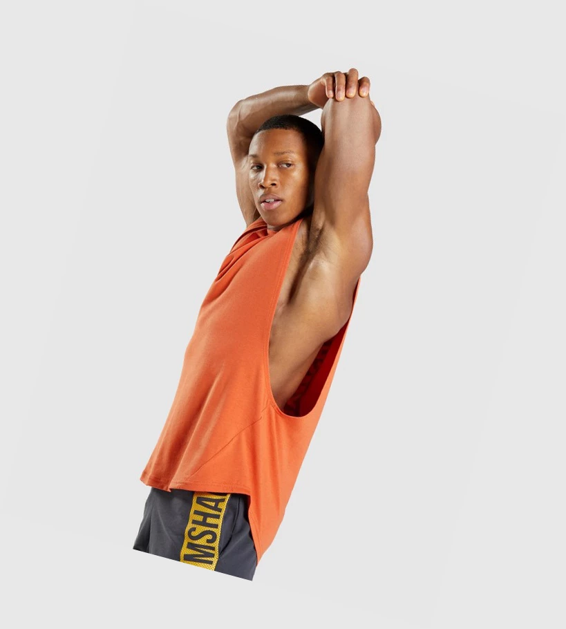 Gymshark Bold Drop Arm Singlet Herre Oransje | PYFNHJ718