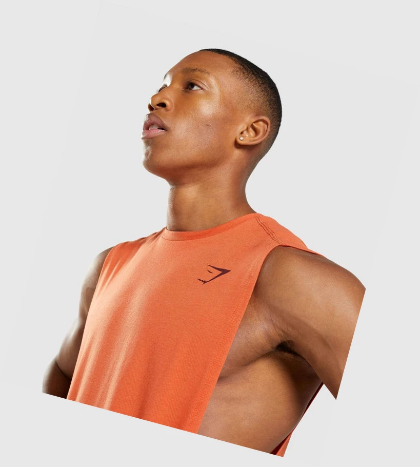 Gymshark Bold Drop Arm Singlet Herre Oransje | PYFNHJ718