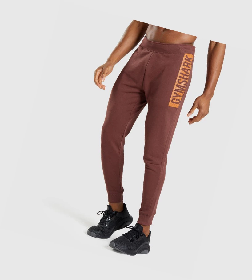 Gymshark Bold Joggebukser Herre Rosa Brune | HZCUJB426