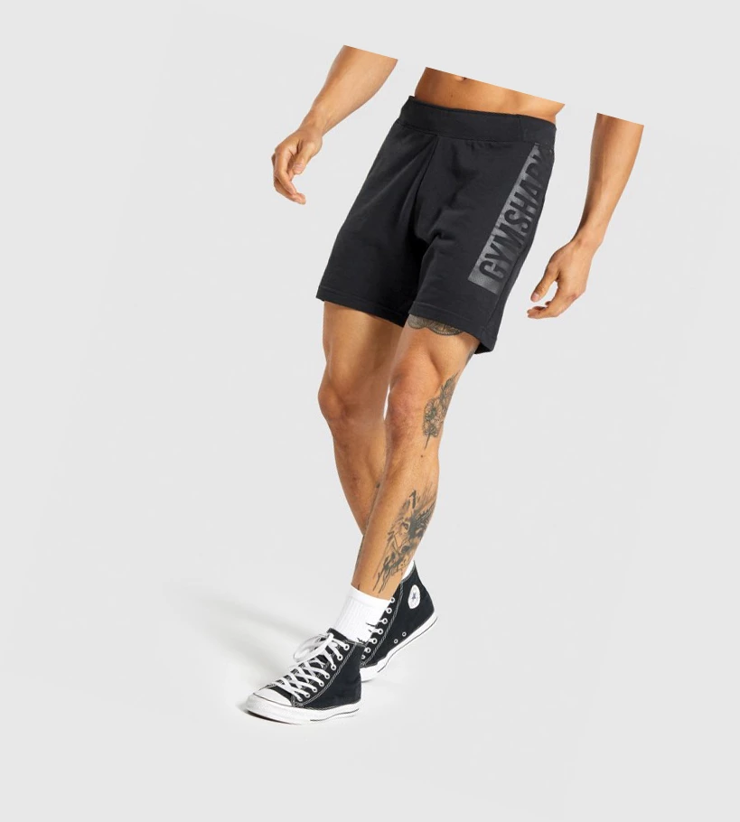 Gymshark Bold Shorts Herre Svarte | RNDAVO165