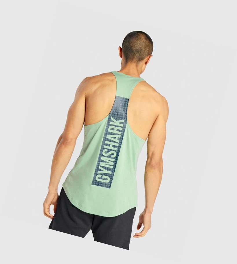 Gymshark Bold Singlet Herre Grønn | MHQNWO358