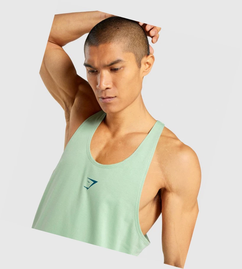 Gymshark Bold Singlet Herre Grønn | MHQNWO358