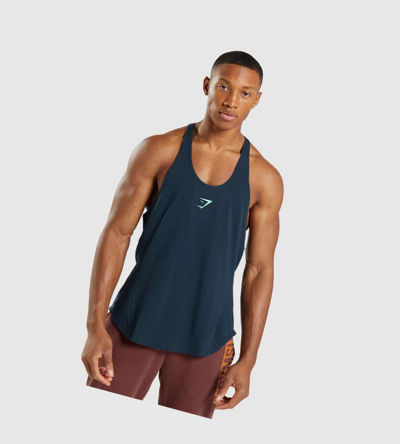 Gymshark Bold Singlet Herre Marineblå | GBDVLZ341