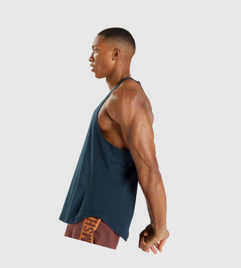 Gymshark Bold Singlet Herre Marineblå | GBDVLZ341