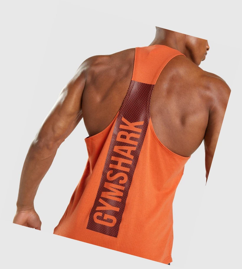 Gymshark Bold Singlet Herre Oransje | VDPWNY198