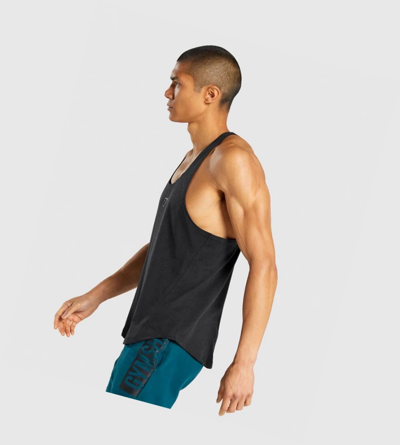 Gymshark Bold Singlet Herre Svarte | DECTJY701