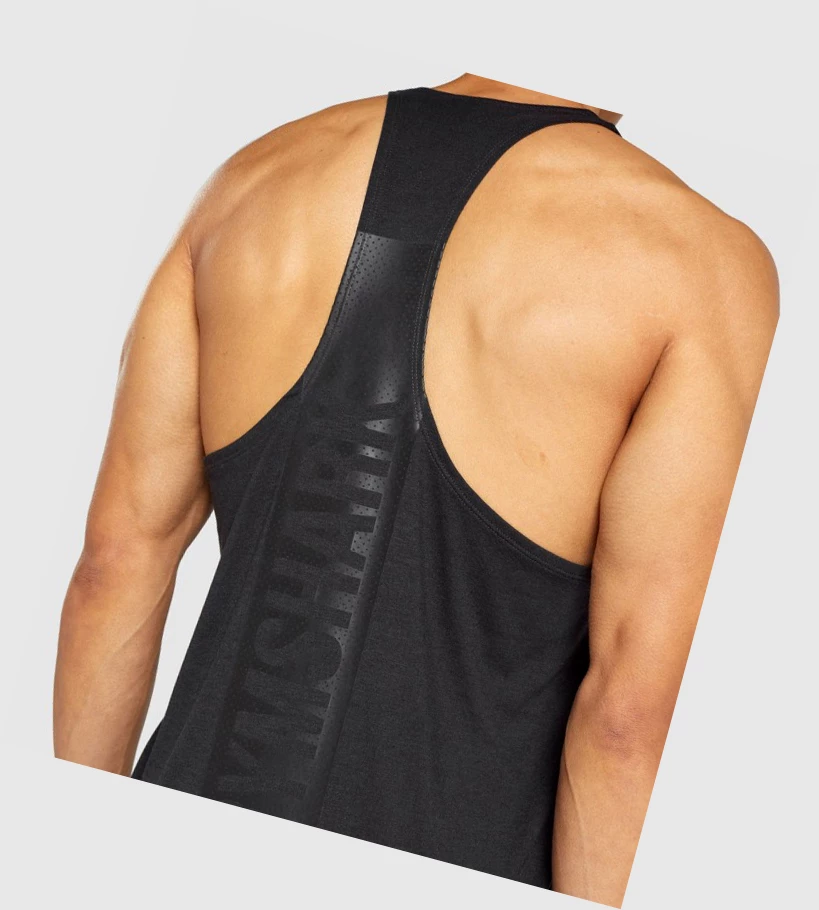 Gymshark Bold Singlet Herre Svarte | DECTJY701