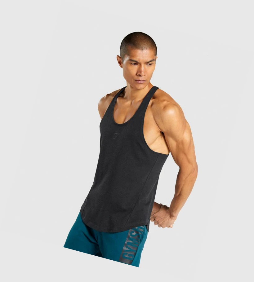 Gymshark Bold Singlet Herre Svarte | DECTJY701