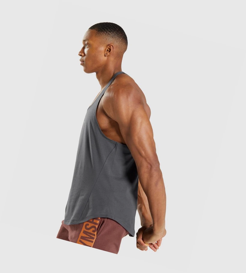 Gymshark Bold Singlet Herre Svarte Grå | DFJMZL427