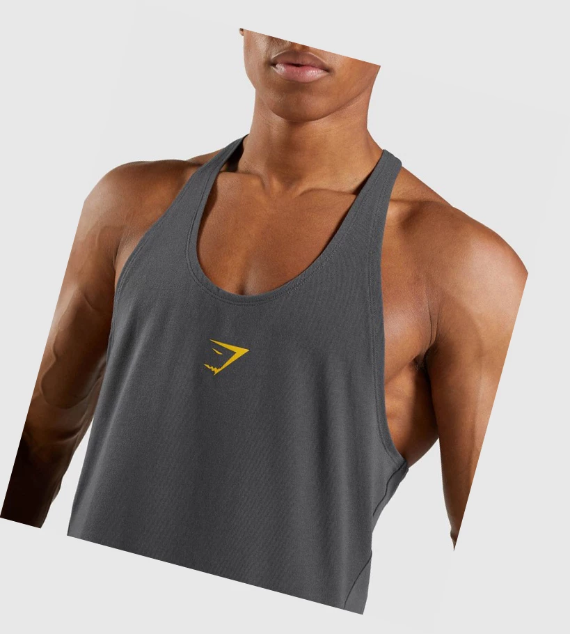 Gymshark Bold Singlet Herre Svarte Grå | DFJMZL427