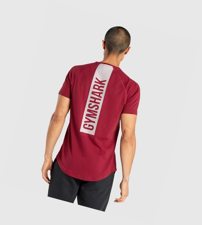 Gymshark Bold T-skjorte Herre Burgunder | QPKOAJ564