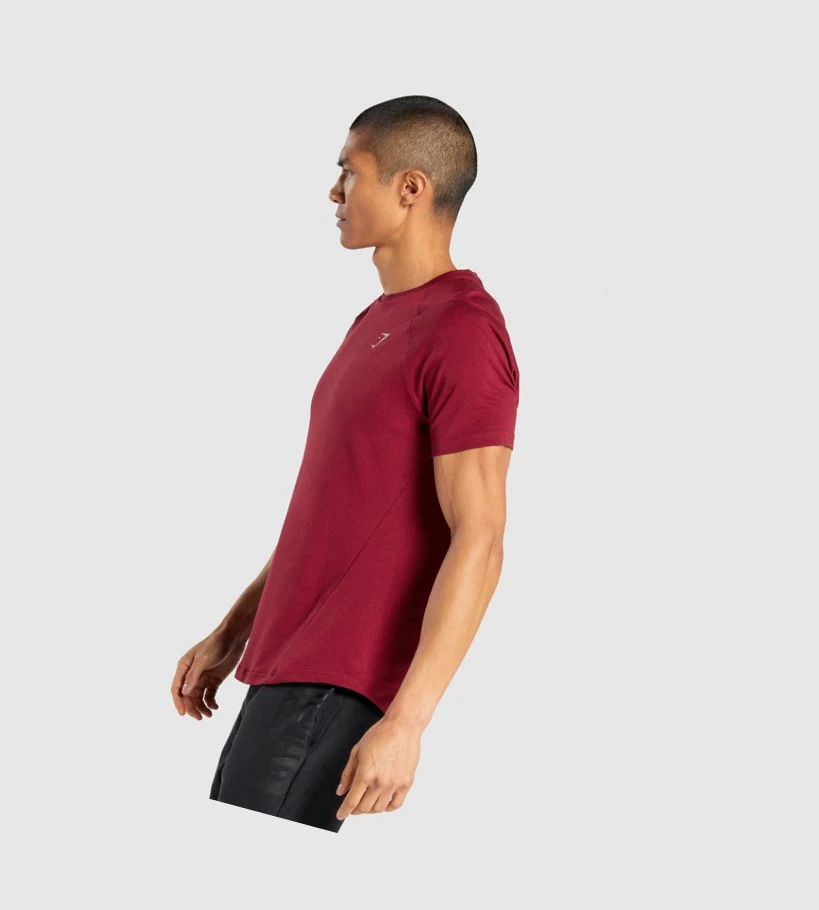 Gymshark Bold T-skjorte Herre Burgunder | QPKOAJ564