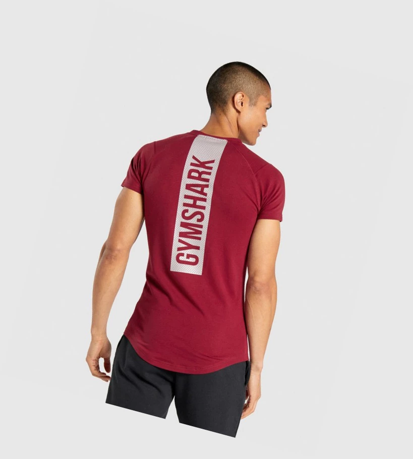 Gymshark Bold T-skjorte Herre Burgunder | VMCRUH948