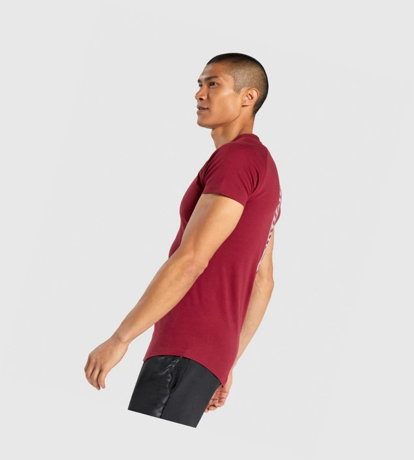 Gymshark Bold T-skjorte Herre Burgunder | VMCRUH948