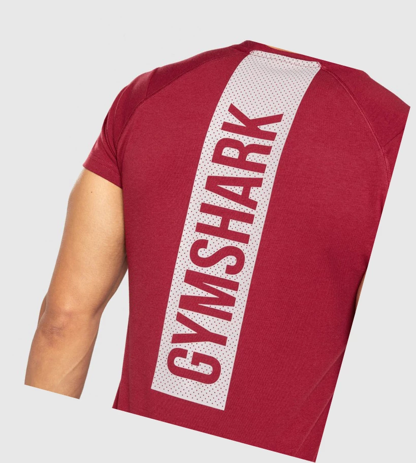 Gymshark Bold T-skjorte Herre Burgunder | VMCRUH948