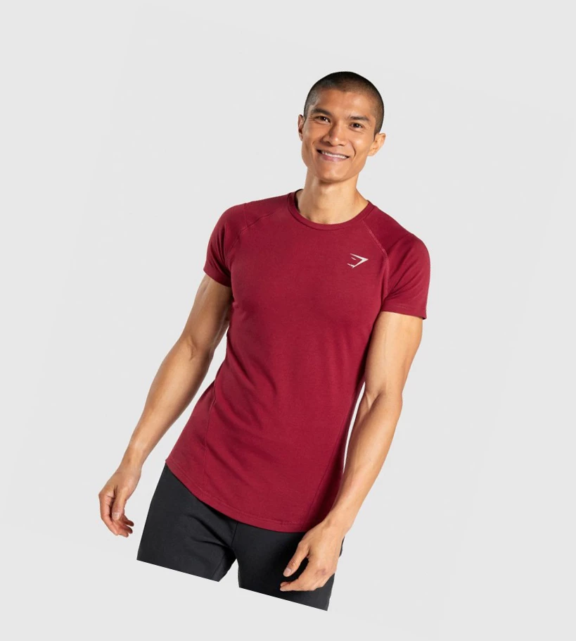 Gymshark Bold T-skjorte Herre Burgunder | VMCRUH948